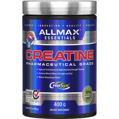 Front view of Allmax Essentials Creatine 400 g jar