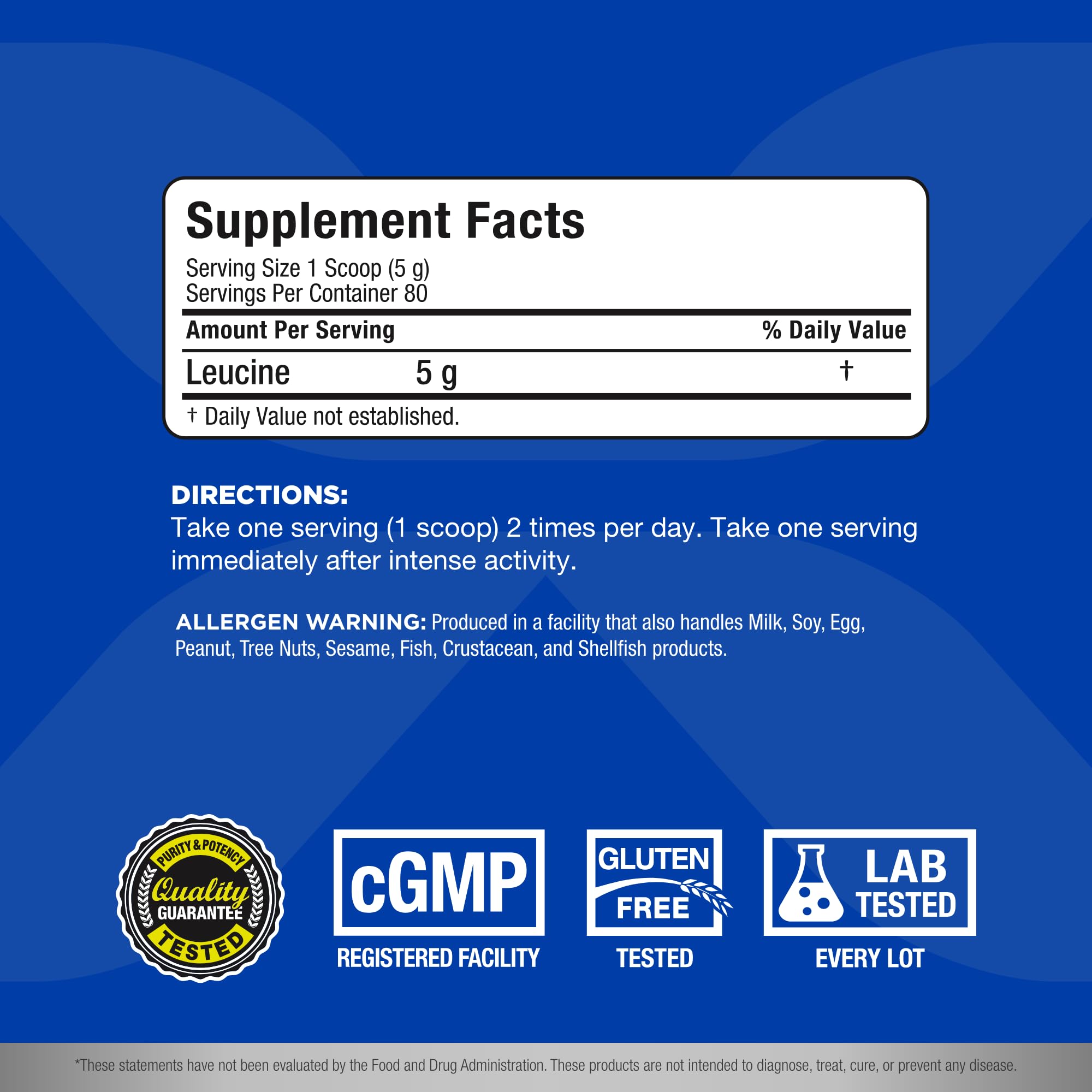 ALLMAX Leucine 400 g bottle displayed