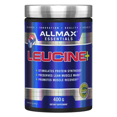 ALLMAX Leucine 400 g bottle - front label