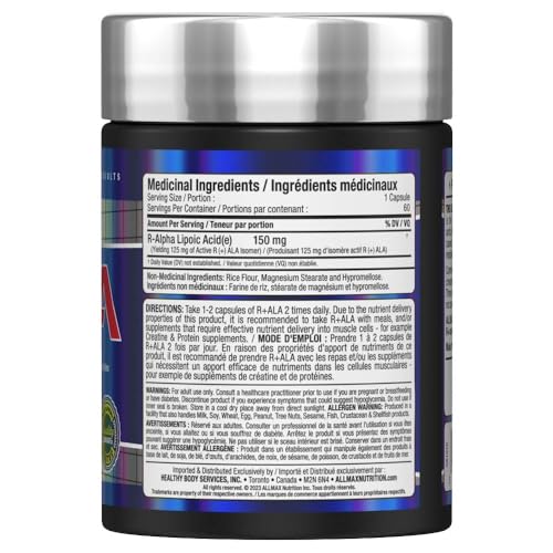 R+ALA capsules displayed for sale