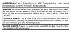 Vegan-friendly ALLMAX Taurine 400 g powder packaging