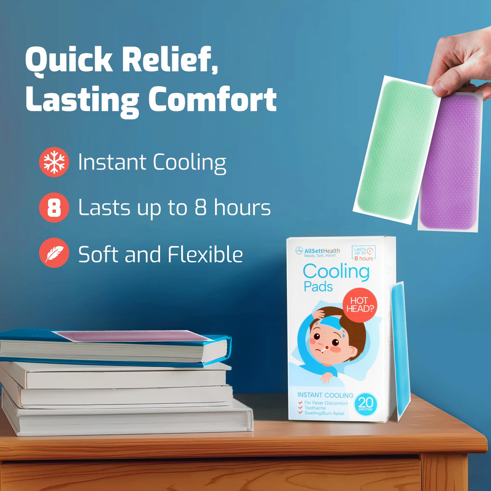 AllSett Health cooling patches for kids on skin during activity for secure wear.