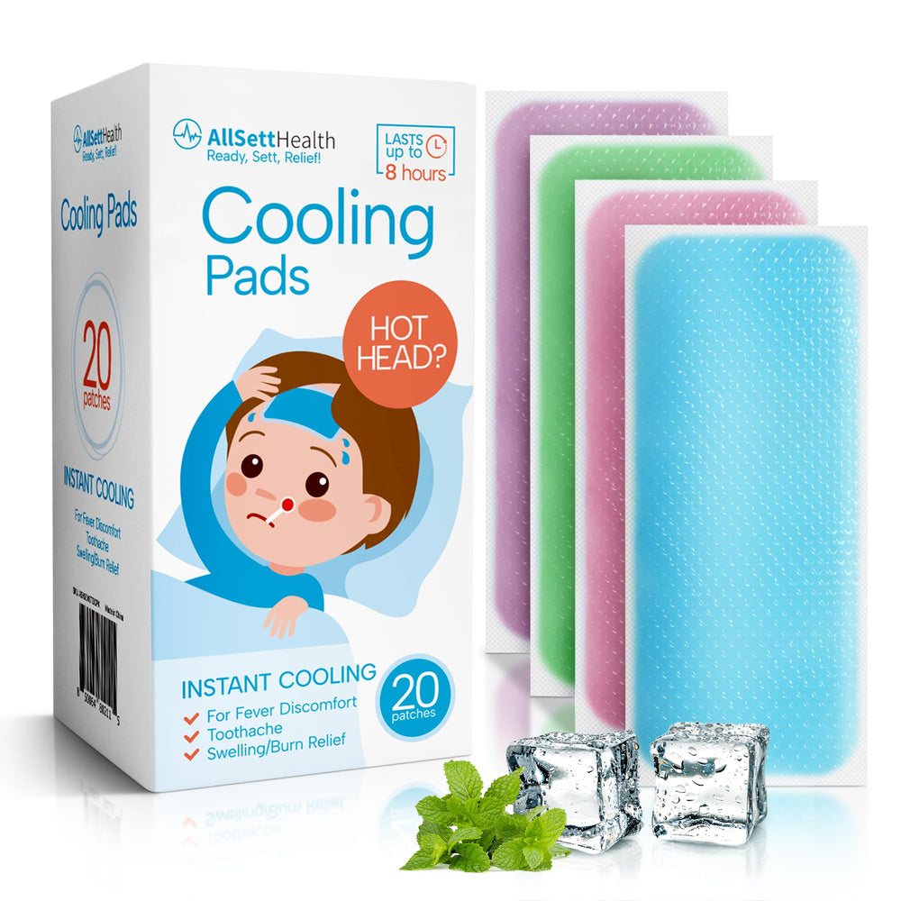 AllSett Health cooling patches for kids pack—portable cooling relief on the go.