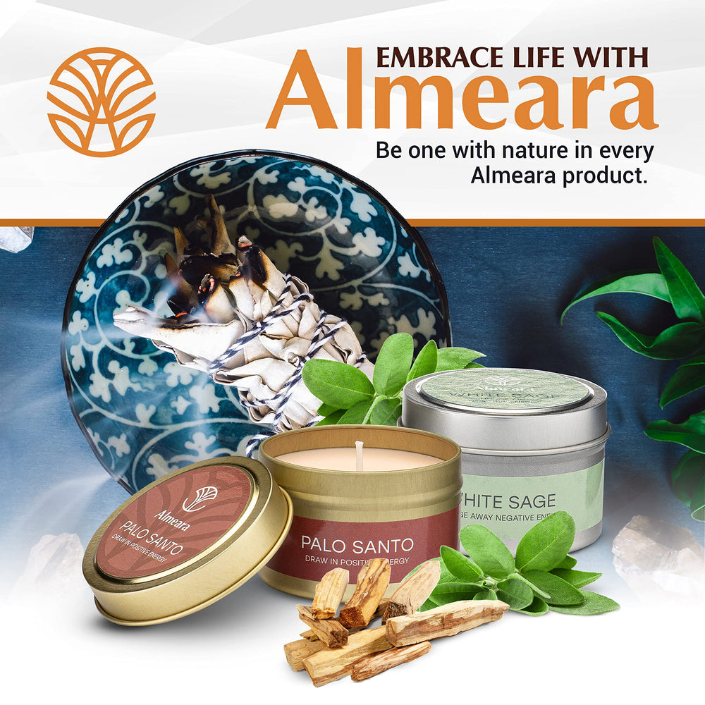 Close-up of 100% soy wax candles by Almeara