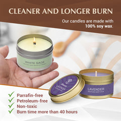 Aromatherapy Sage & Lavender candle burn