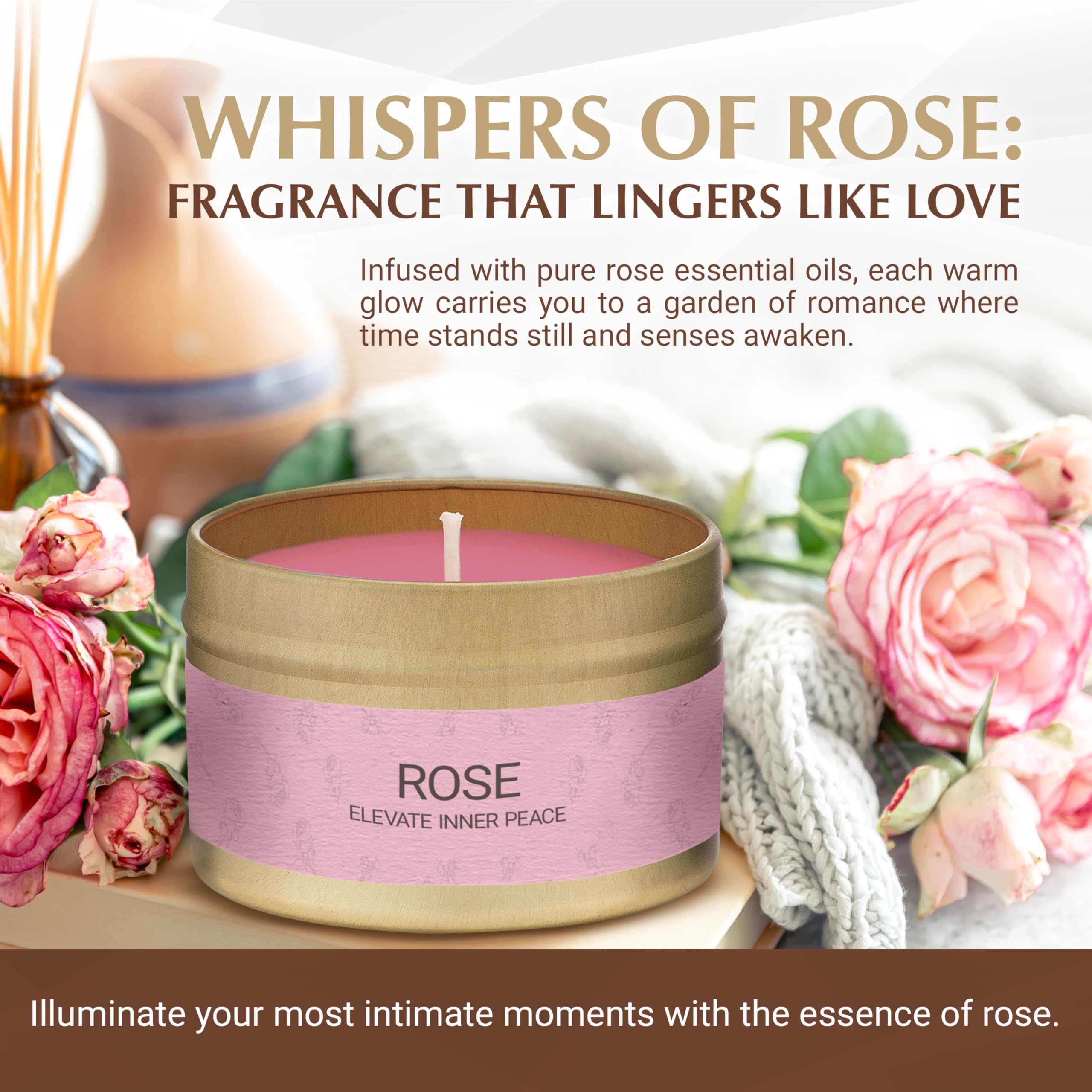 Close view of Sage + Rose candles showing green and rose-pink wax