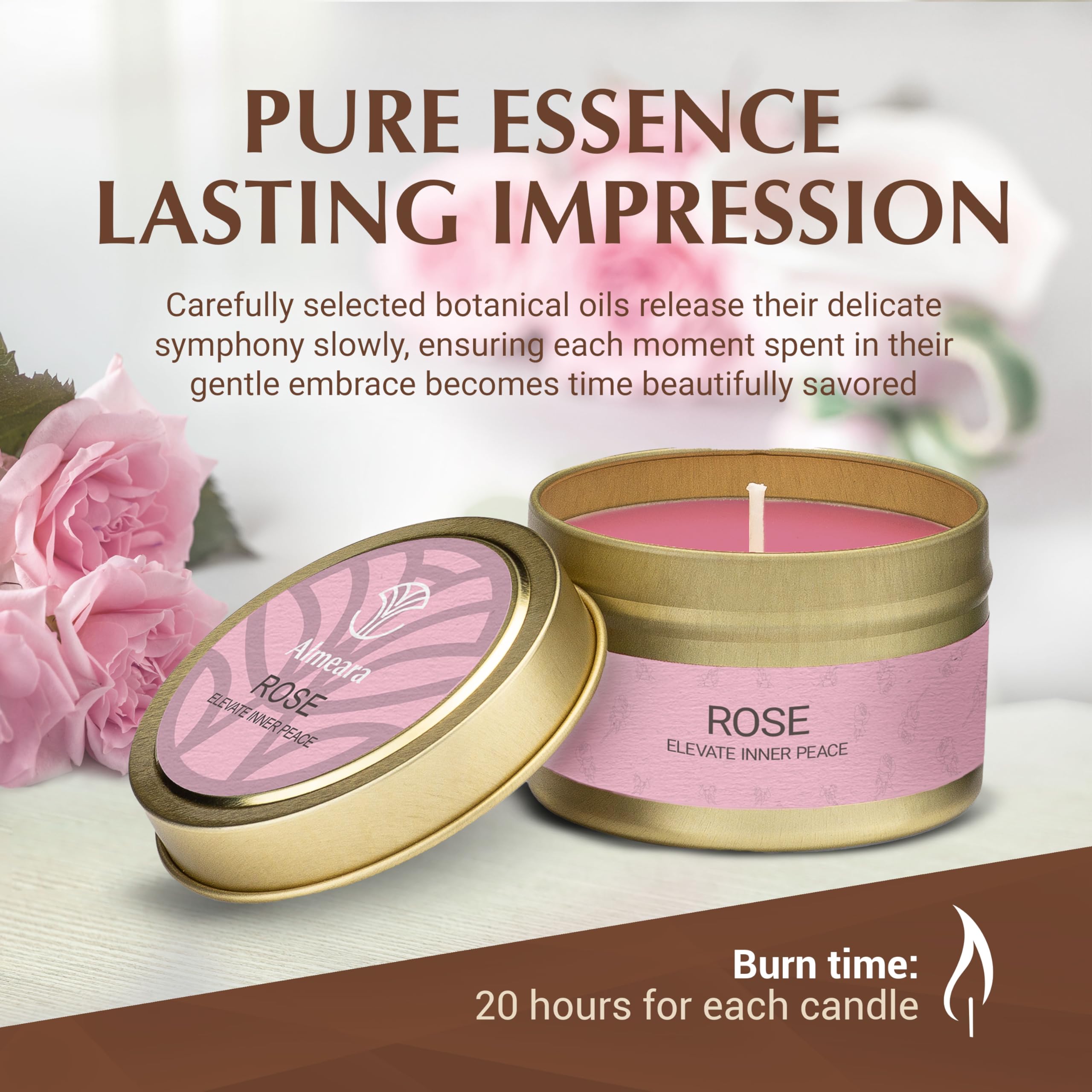 Gift-ready Almeara Sage + Rose candle set on a clean surface