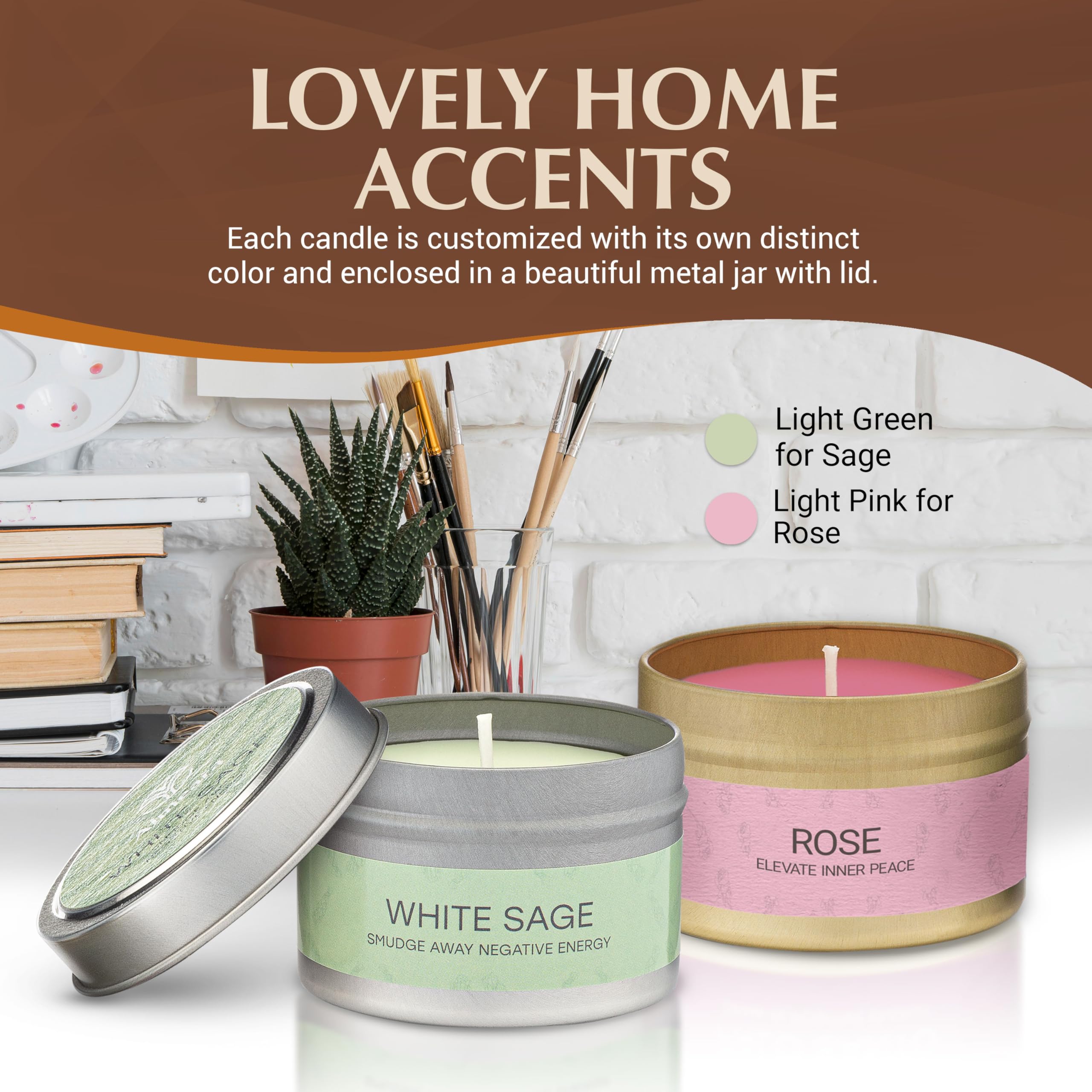 Green and rose-pink wax colors in Almeara Sage + Rose candles