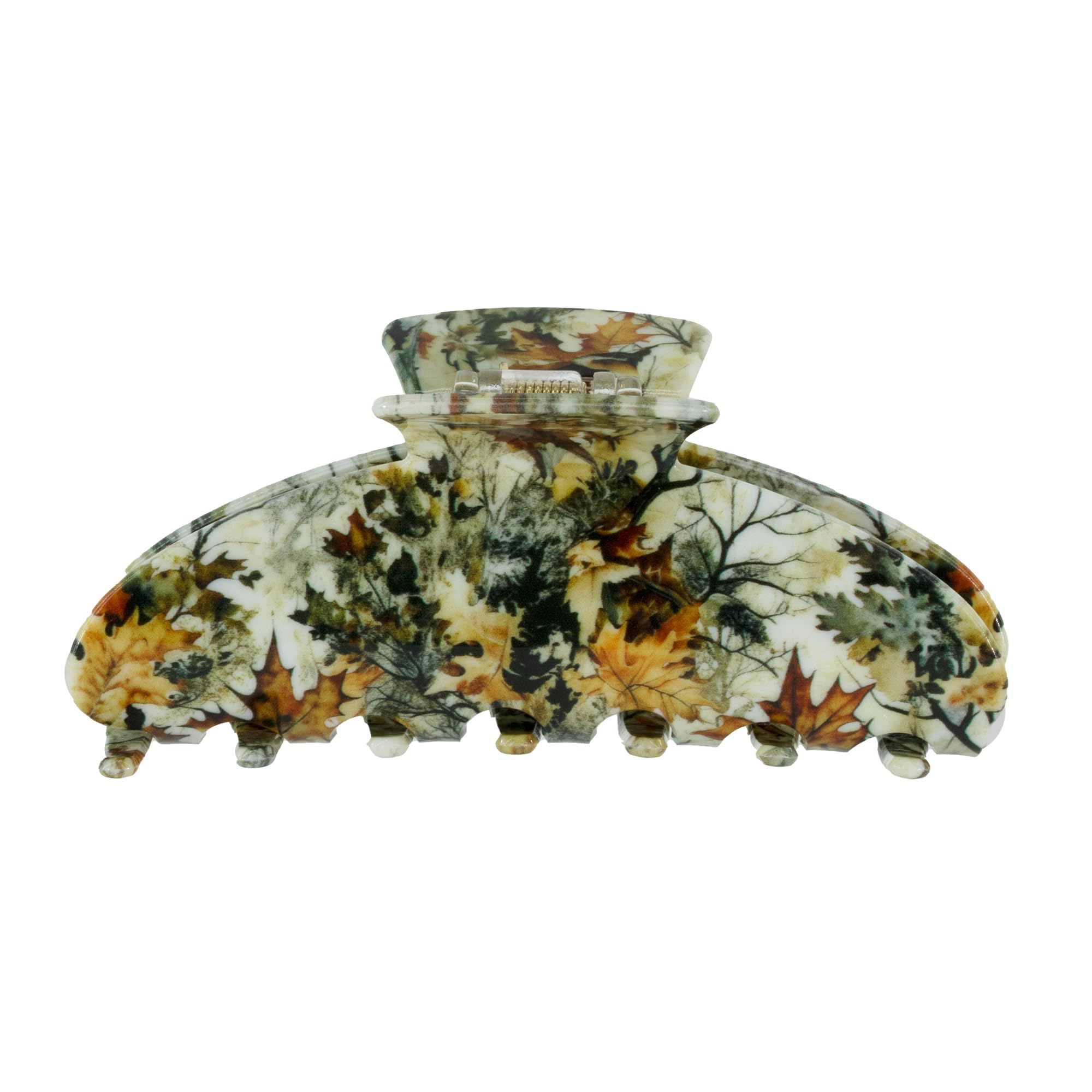 Almere hair claw clip striped camo pattern offers secure hold for any hair type.