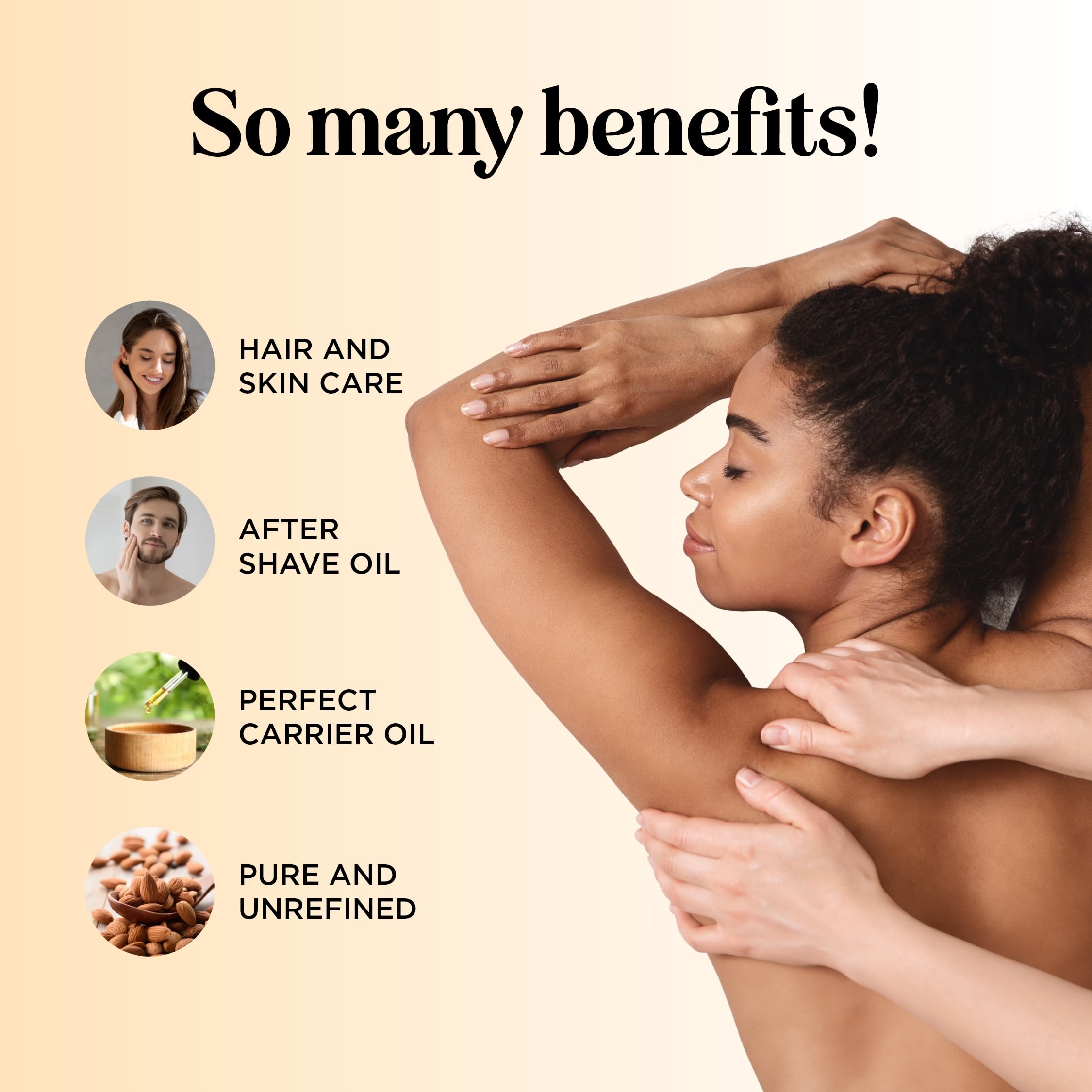 Almond oil being applied to hair for shine
