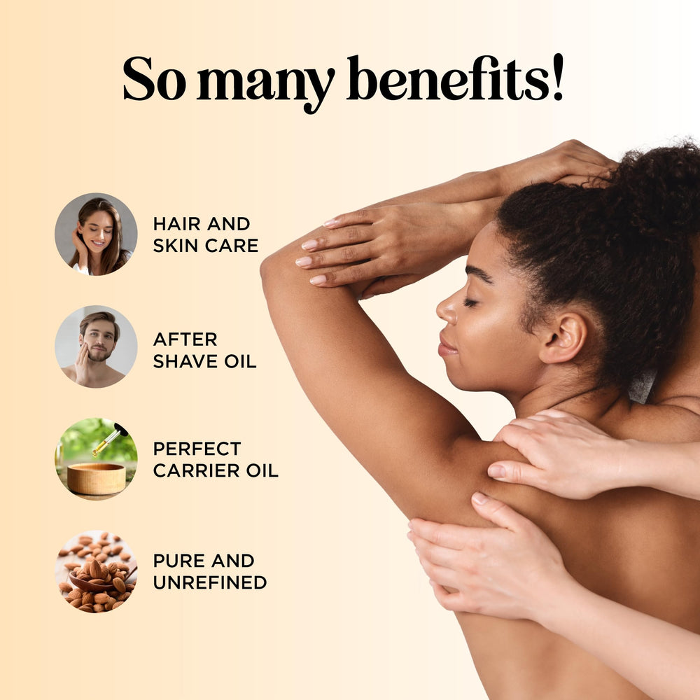 Almond oil being applied to hair for shine