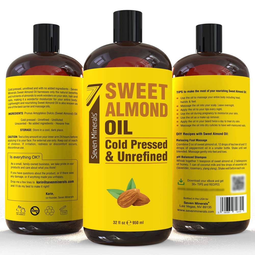 Almond oil used for skin and hair care