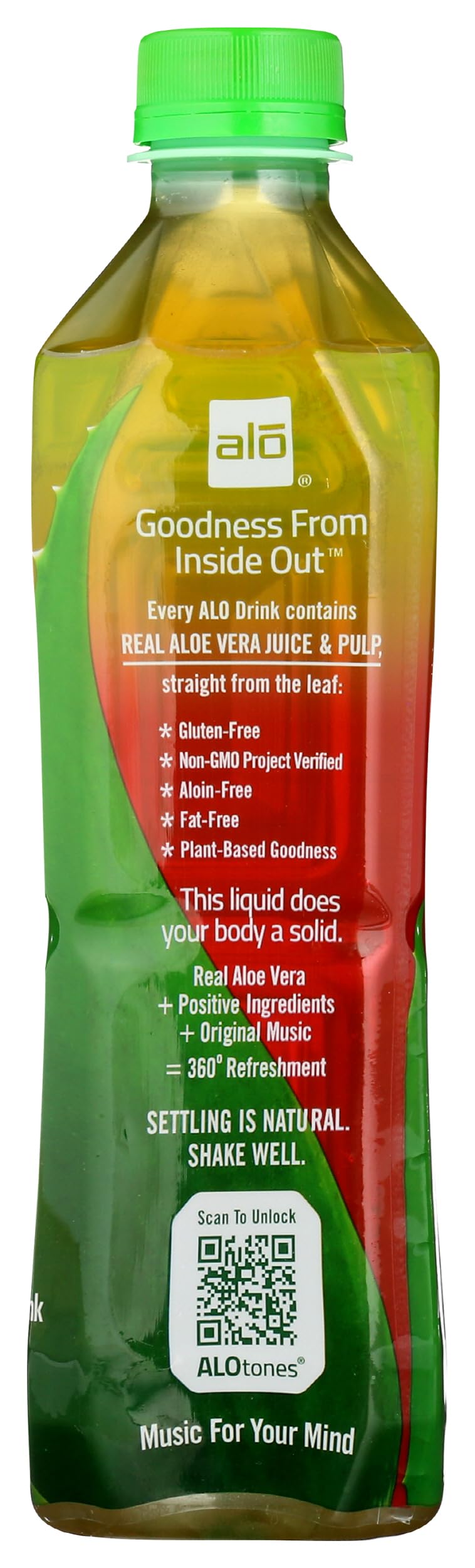 In-store display of ALO Aloe Vera W/ Fuji Apple beverage