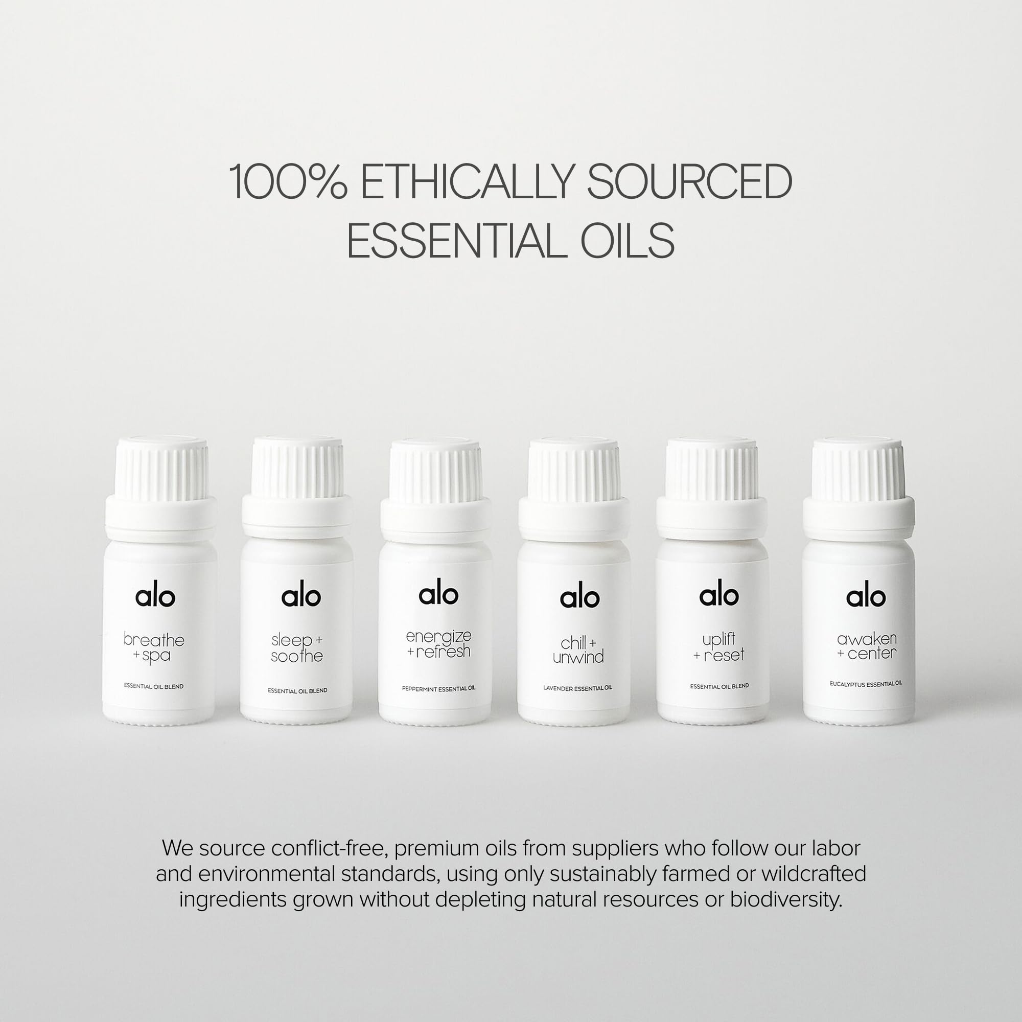 Six 10ml essential oil bottles: three singles and three blends