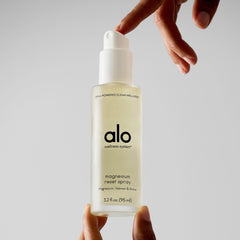 Alo Magnesium Reset Body Spray bottle with packaging and natural botanicals