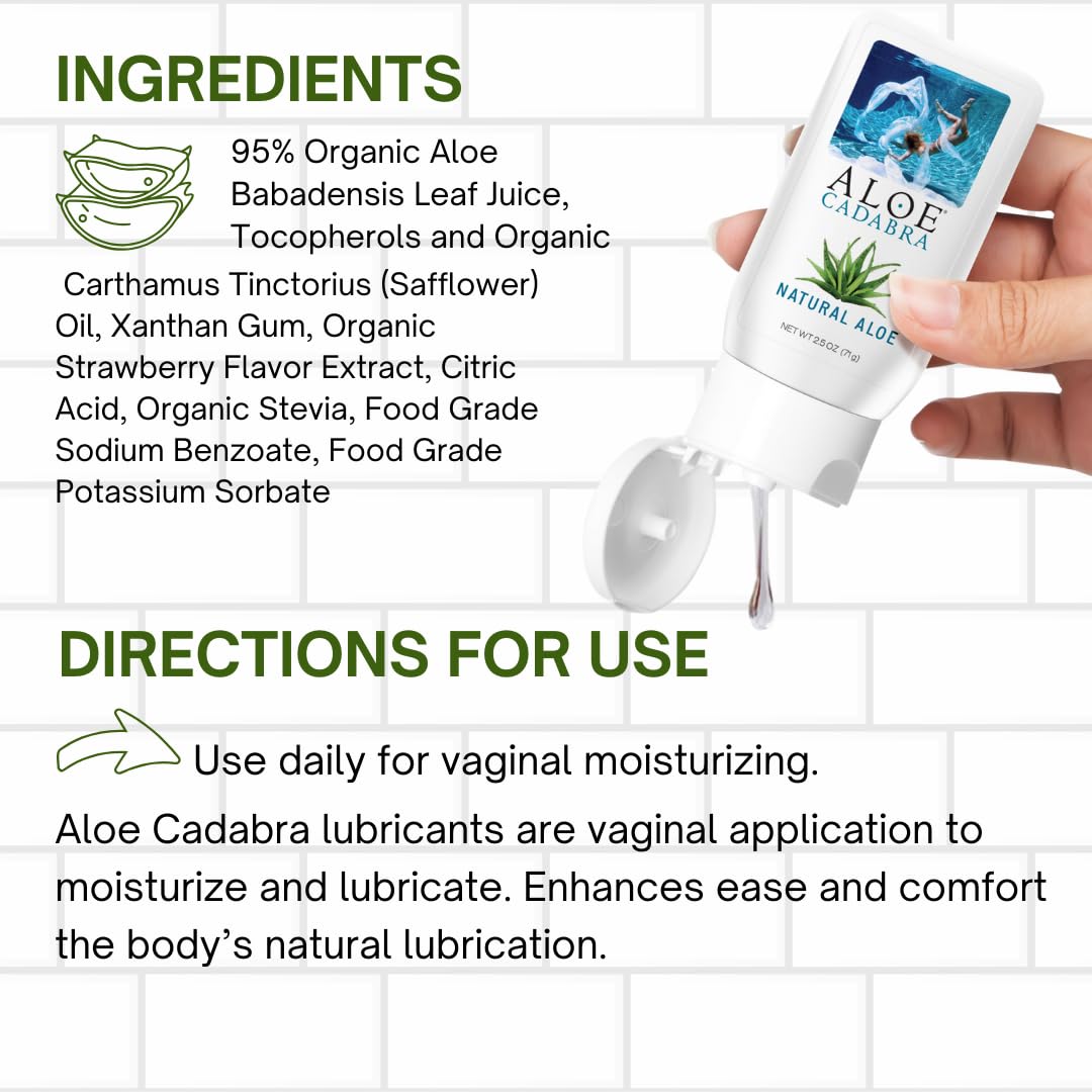 Aloe Cadabra ingredients label highlights clean, paraben-free vegan formulation