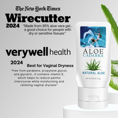 Aloe Cadabra ingredients label highlights clean, paraben-free vegan formulation
