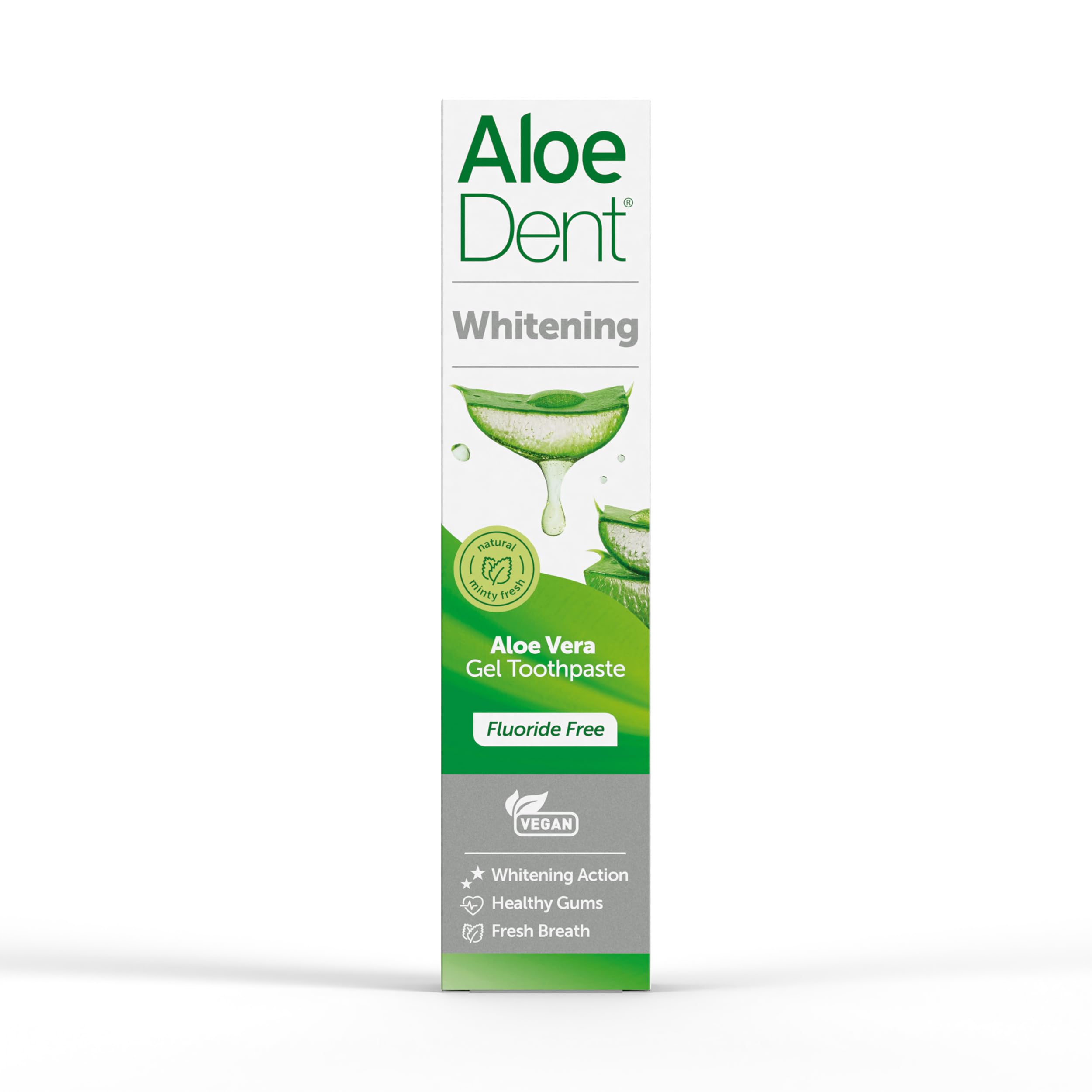 Aloe Dent logo on toothpaste packaging