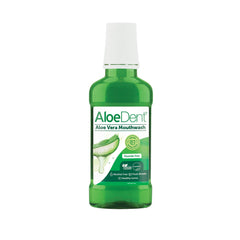 Aloe Dent Natural Mouthwash 250ml bottle and branding