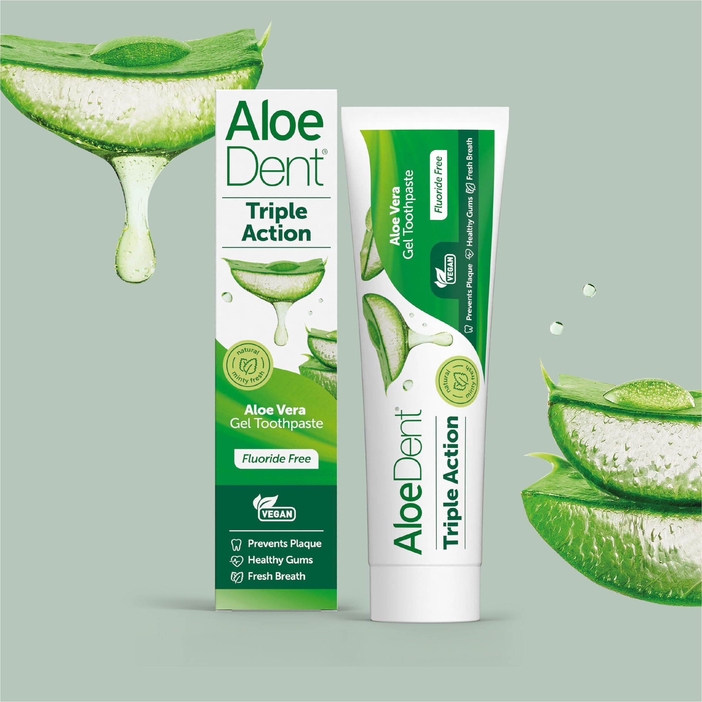 Toothpaste tube with fresh mint leaves
