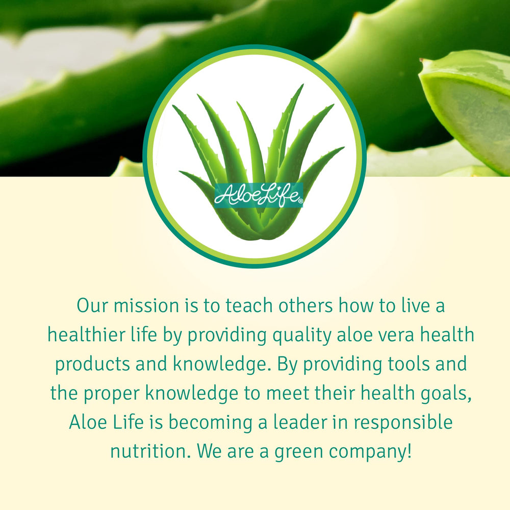 Ingredients and certifications for Aloe Life Whole Leaf Aloe Vera Juice
