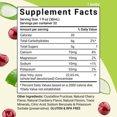 Aloe Life Whole Leaf Aloe Vera Juice Cherry Berry label close-up