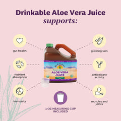 Pouring aloe vera juice into a glass