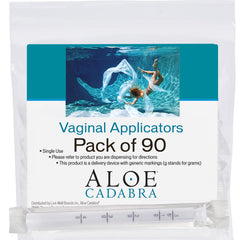 Aloe Cadabra 90-pack disposable vaginal applicator box for hygienic storage.