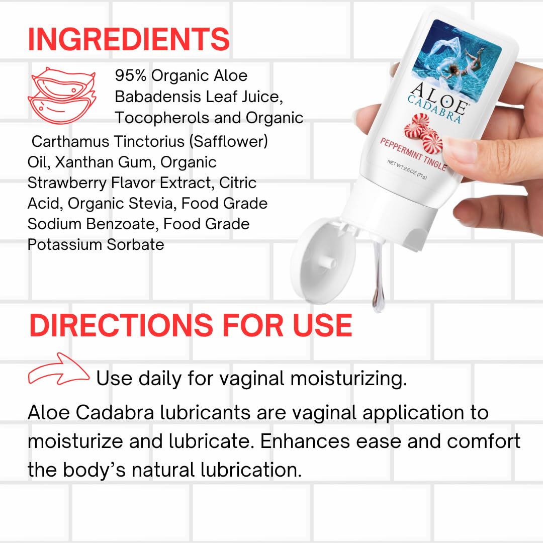 Aloe Cadabra mint-scented gel being applied for comfortable intimate moisture