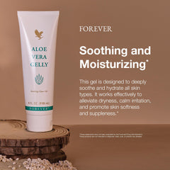 Close-up of non-staining, lightweight Aloe Vera Gelly texture