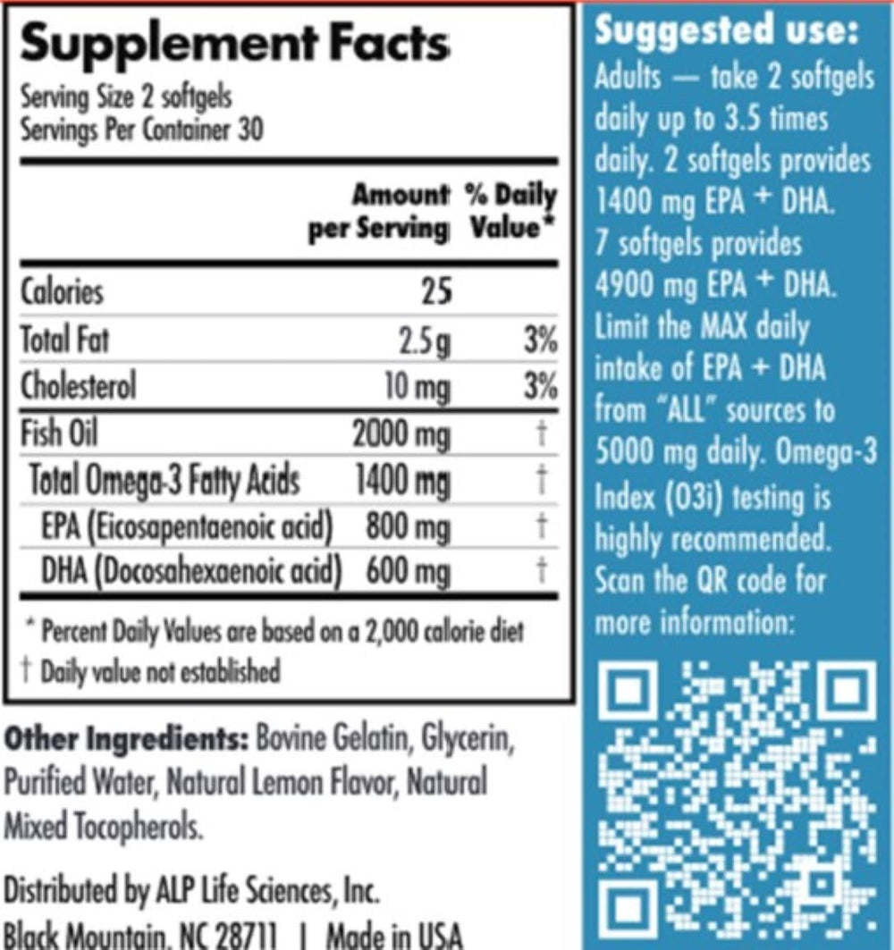 Lemon-flavored omega-3 softgels
