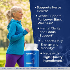 Alpha Cur Capsules packaging and bottle label