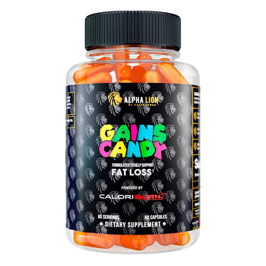 ALPHA LION Gains Candy CaloriBurn bottle front view
