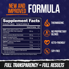 ALPHA LION Night Burn supplement facts panel aids informed choices