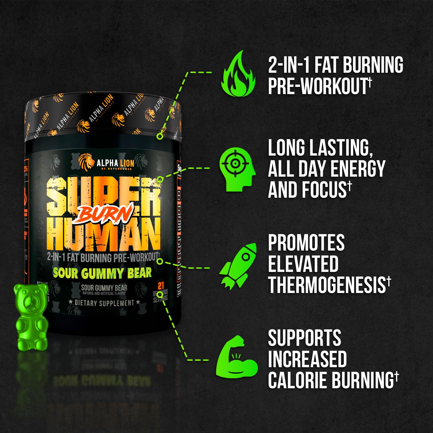 ALPHA LION nitric oxide boost concept showing enhanced training endurance
