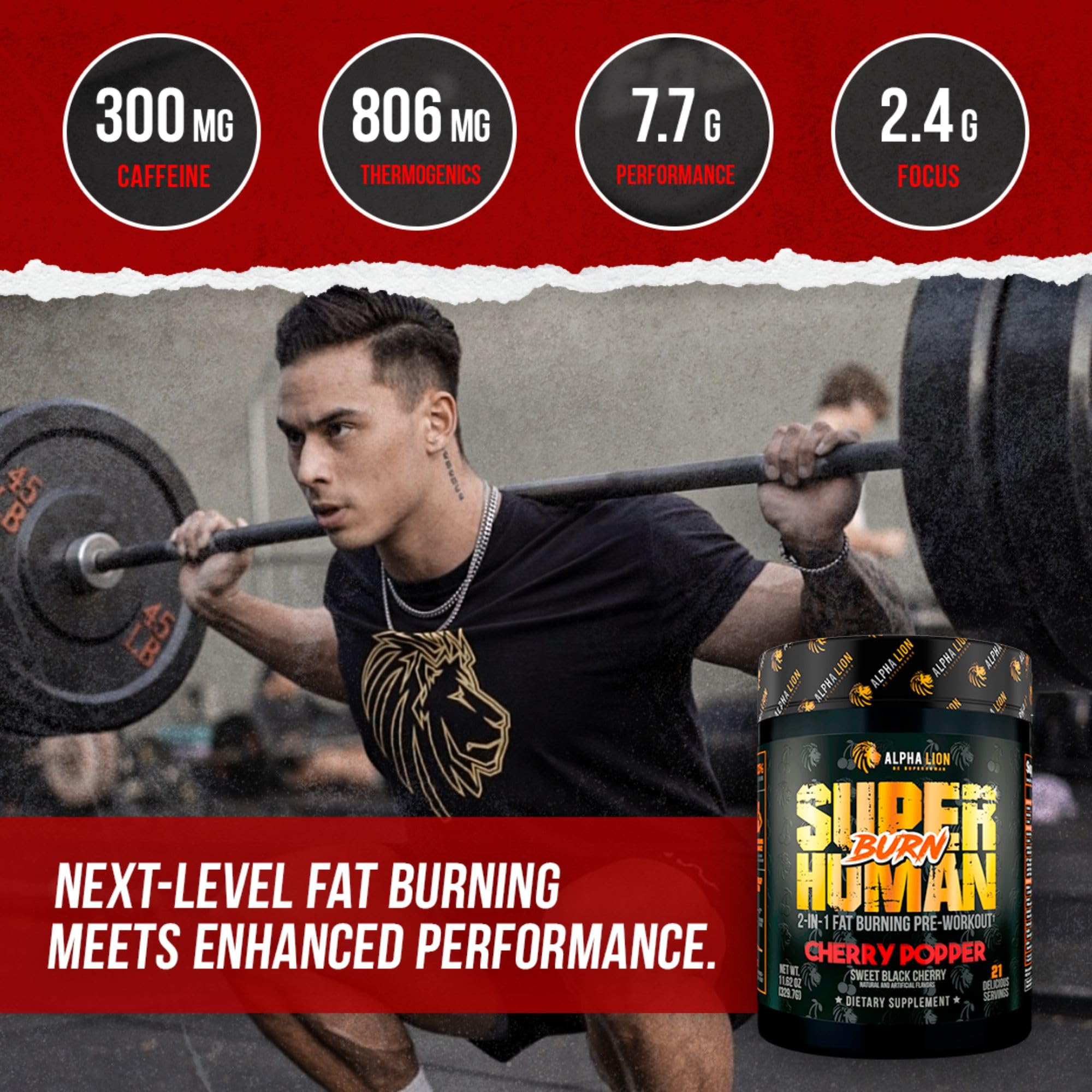 ALPHA LION Superhuman Burn serving scoop for consistent dosing