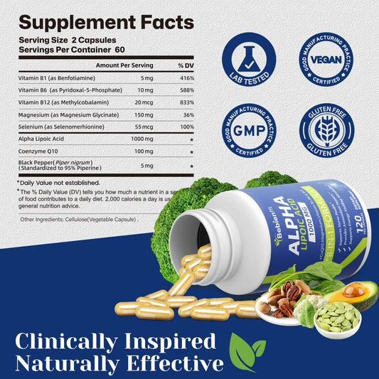 Alpha Lipoic Acid 1000mg capsules