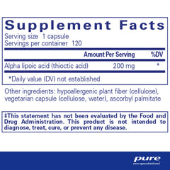 Close-up of Alpha Lipoic Acid 200 mg capsules