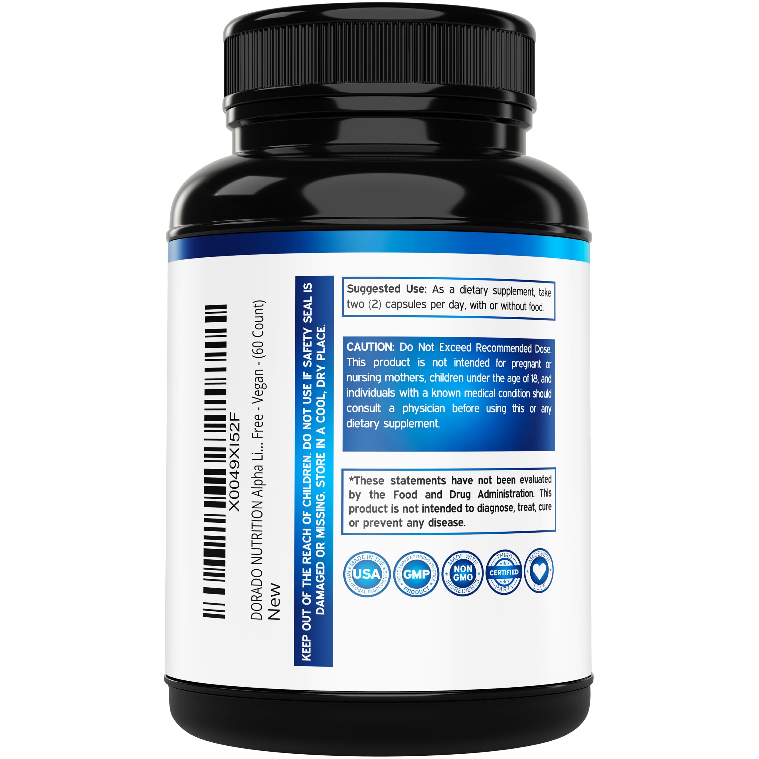 Close-up of Alpha Lipoic Acid 600mg capsules