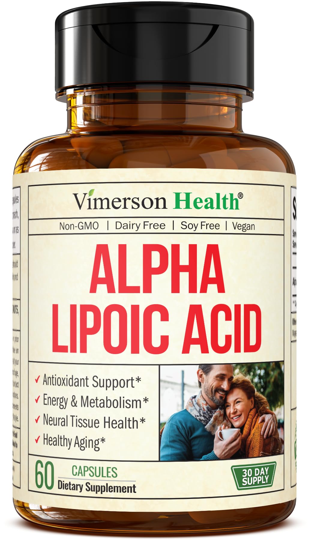 Alpha Lipoic Acid 650mg bottle on white background
