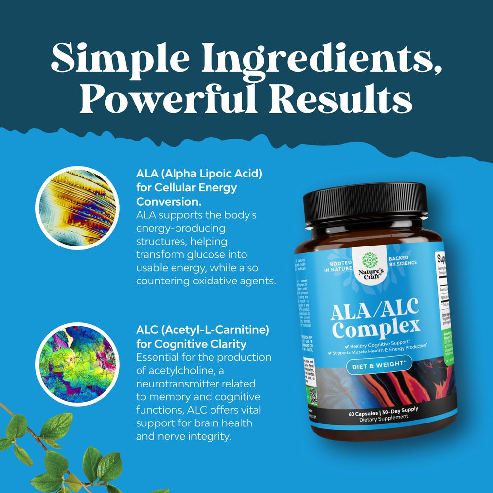 Supplement label highlighting ALA and ALC ingredients