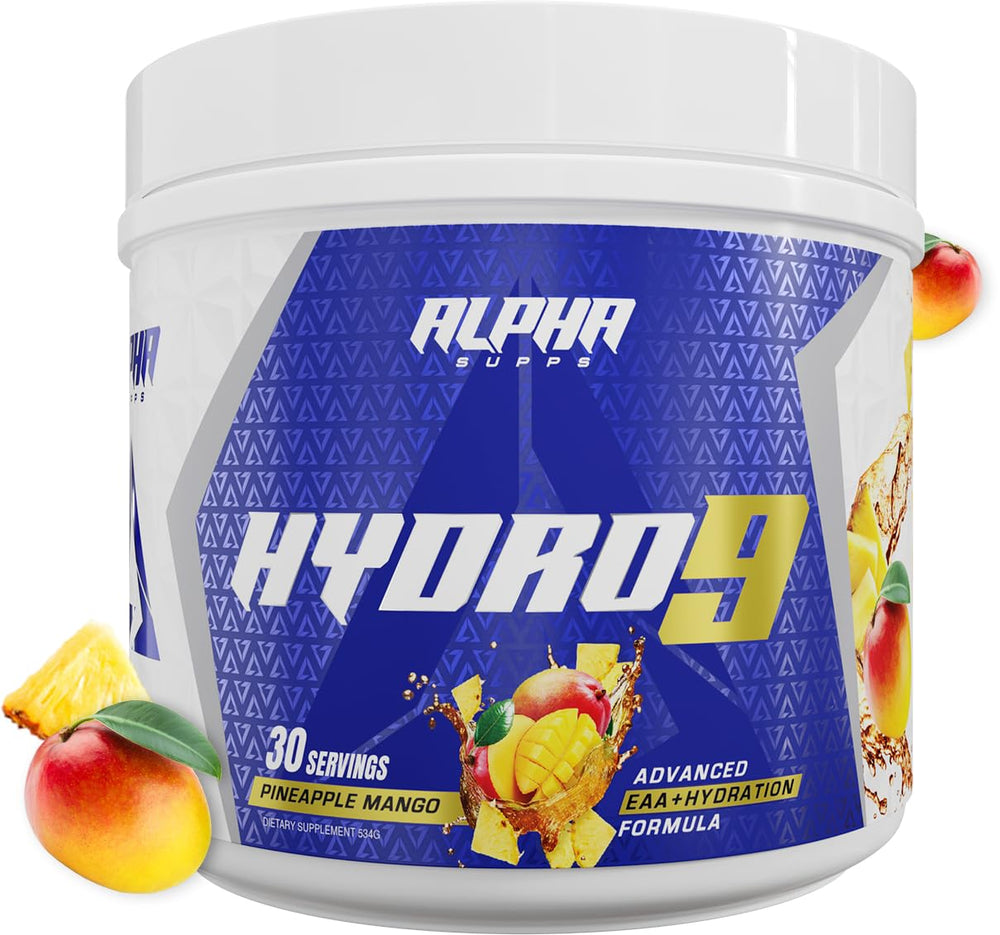 Bottle of Alpha Supps Hydro 9 Aminos Pineapple Mango