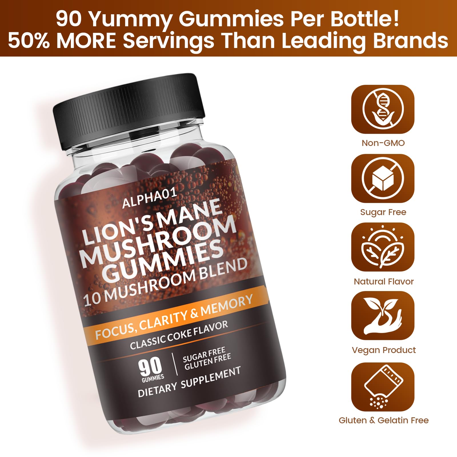 Brain support with Lion's Mane and Cordyceps