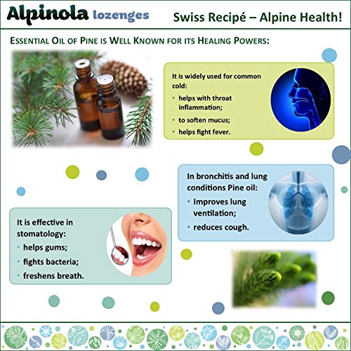Soothing pine and menthol flavor of Alpinola Lozenges