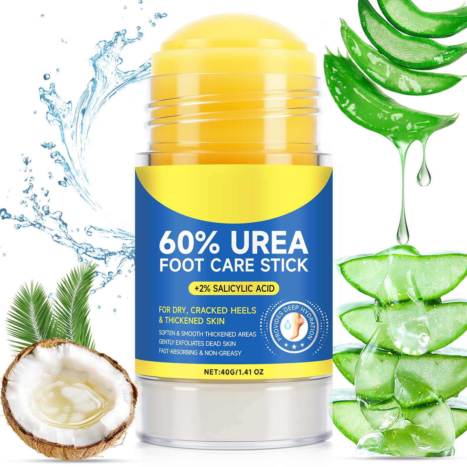 Alstaky foot care stick applying 60% urea to dry heel for hydration