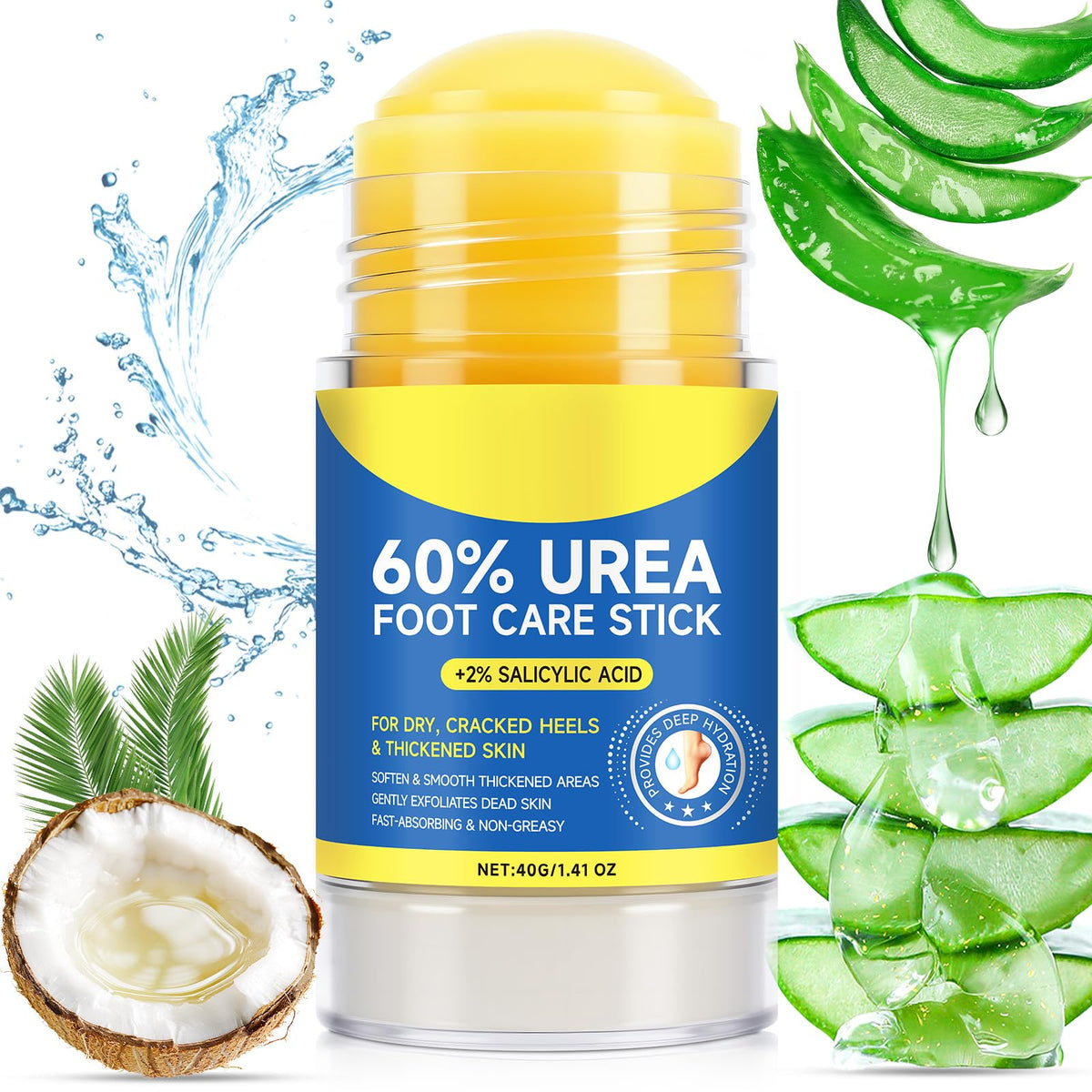 Alstaky foot care stick applying 60% urea to dry heel for hydration