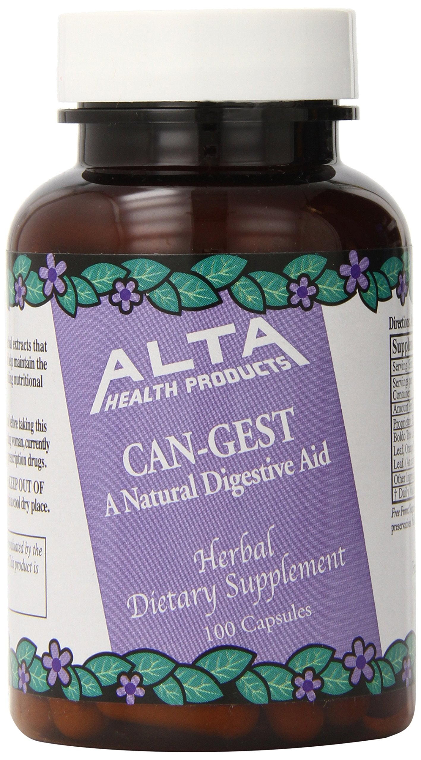 Alta Health Can-Gest Capsules bottle with label on white background