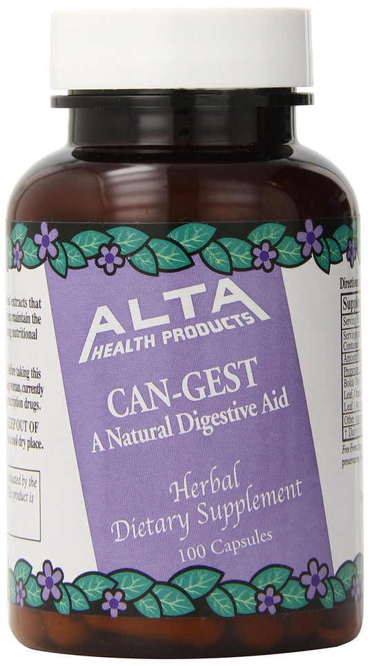 Alta Health Can-Gest Capsules bottle with label on white background