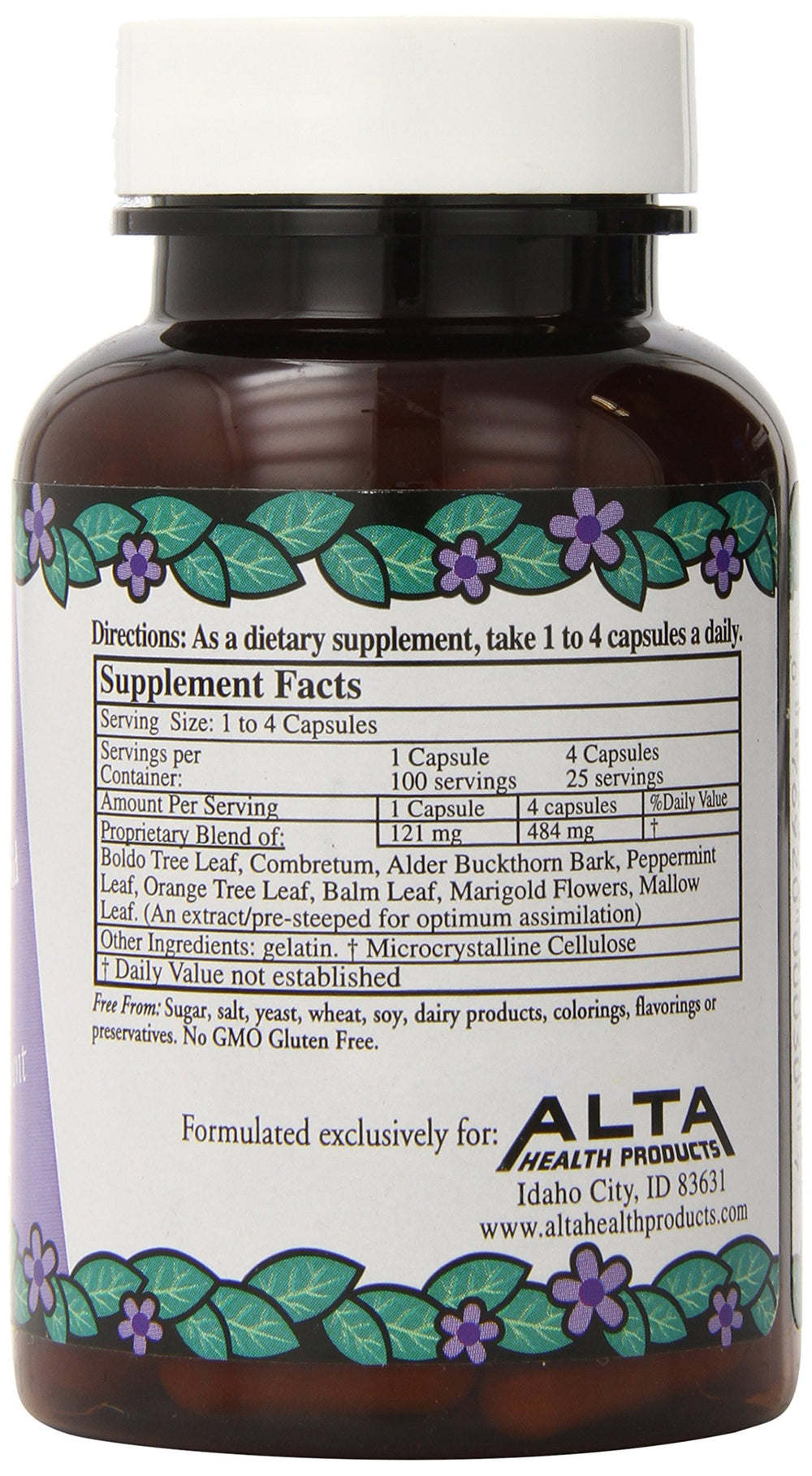 Close-up of Can-Gest capsules spilling from the bottle