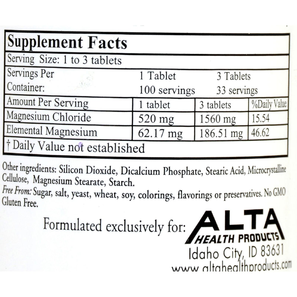 Close-up of magnesium chloride tablets